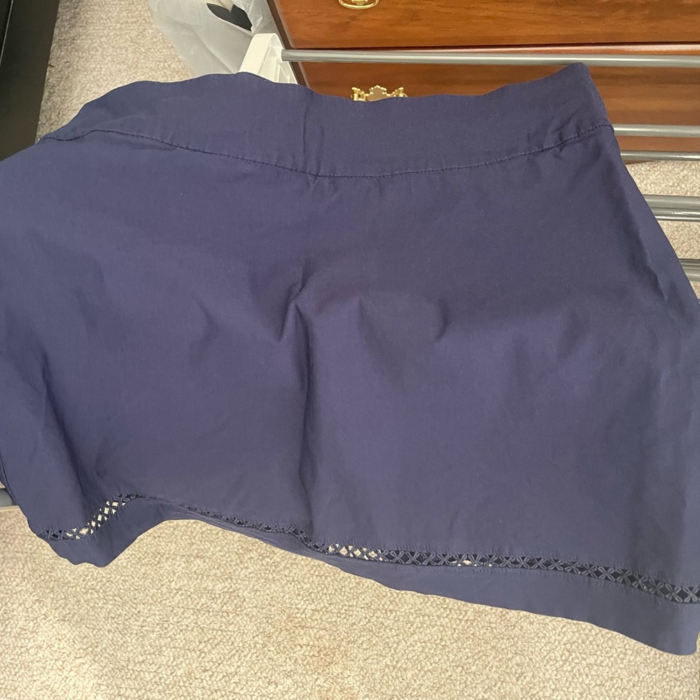 Crown & Ivy Deep Blue Skirt with Elegant Trim